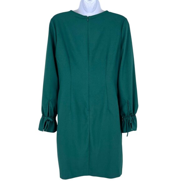 Banana Republic Factory Green Long Sleeve Mini Shift Dress Size 6 - Picture 7 of 11